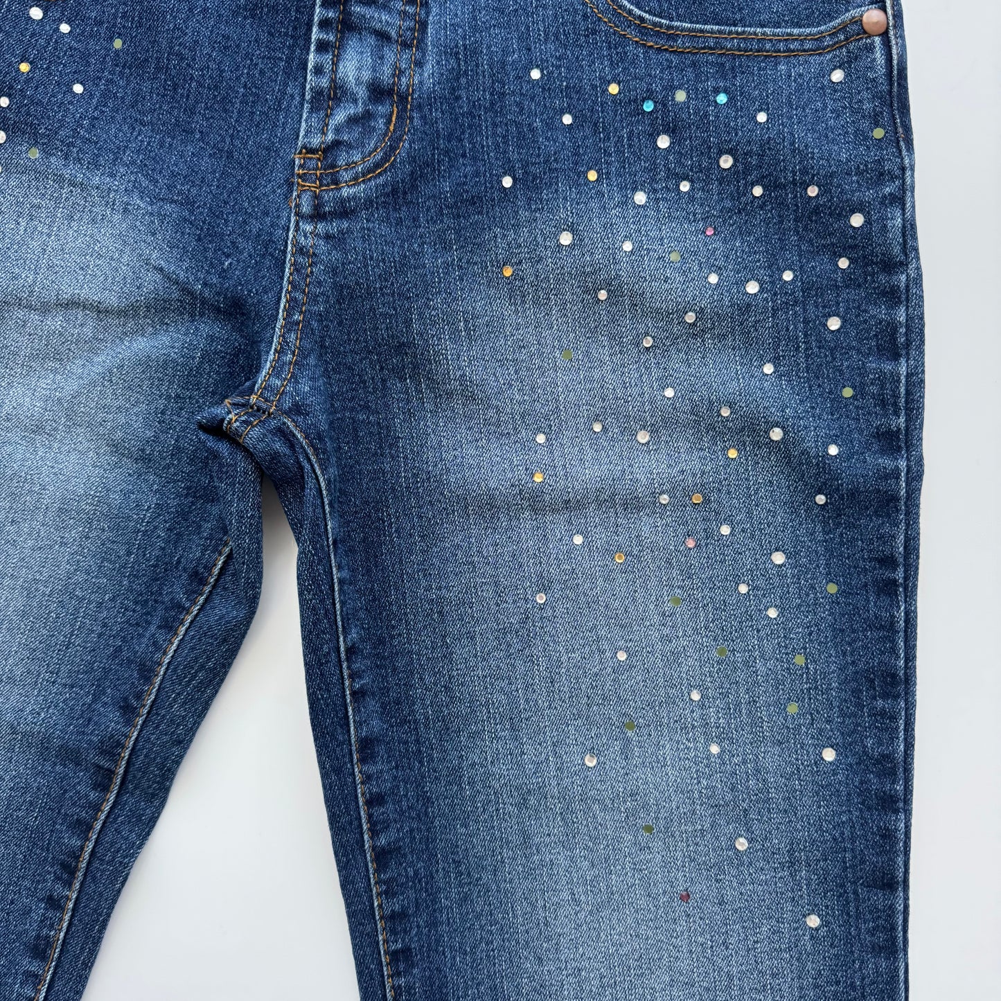 Y2k rhinestones jeans (M)