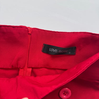 Red Low-Rise Mini Shorts (XS)