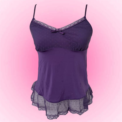 Purple Lace Babydoll Cami Top (M)