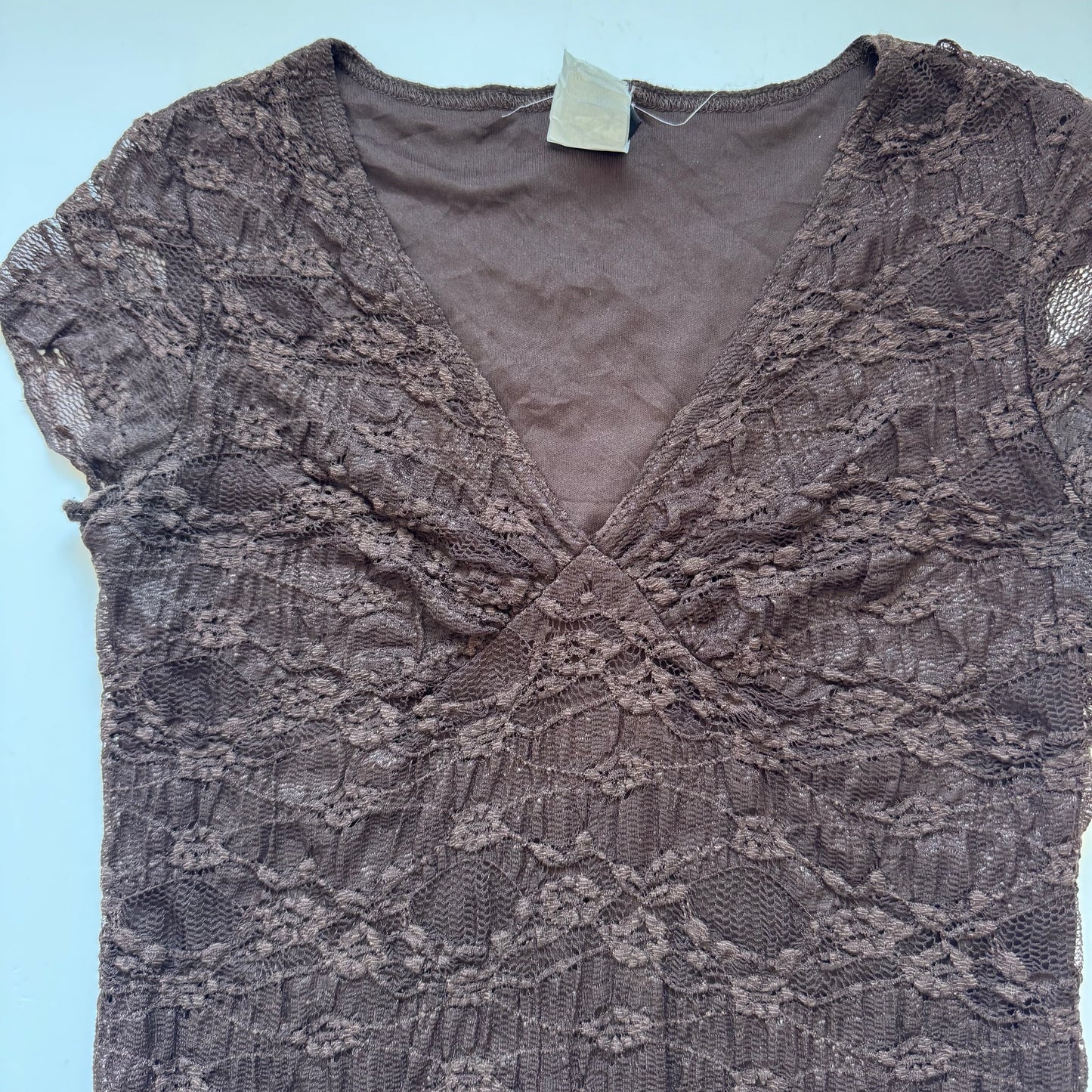 Brown Lace Y2K Tshirt (M)