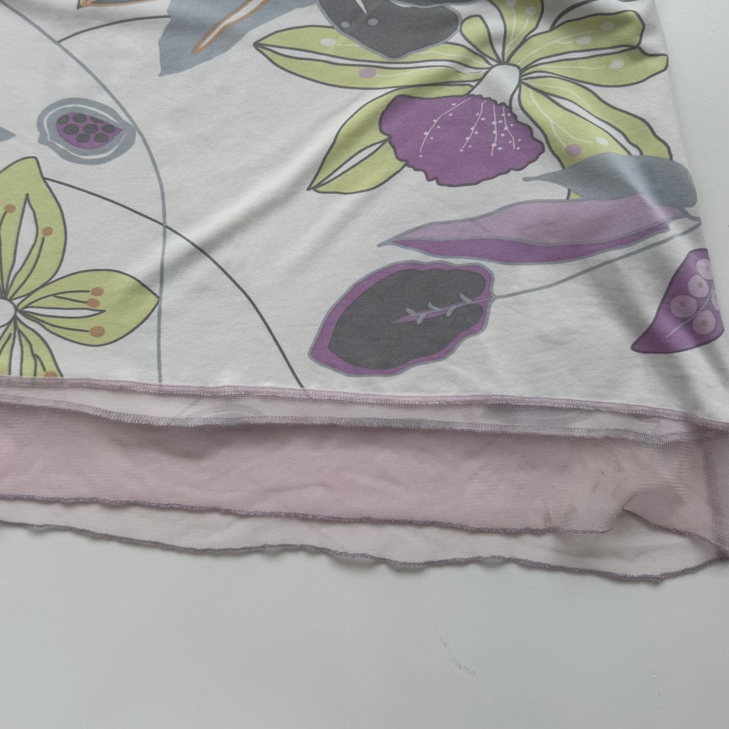 White Floral Vintage Dress (L)