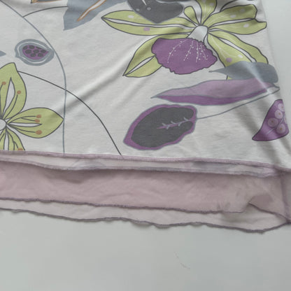 White Floral Vintage Dress (L)