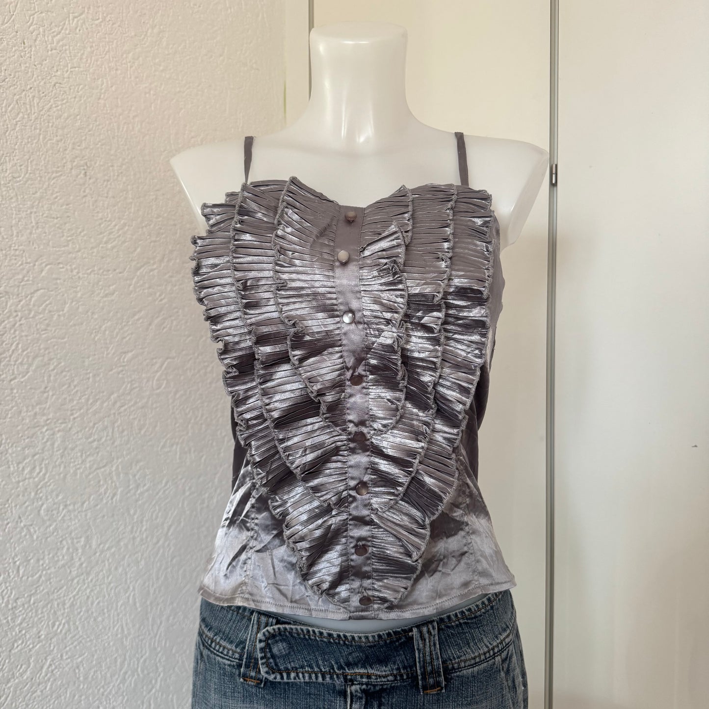 Silver Ruffled Camisole (XS)