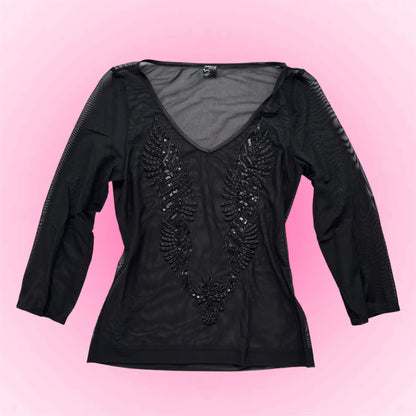 Black mesh wings longsleeeve (M)