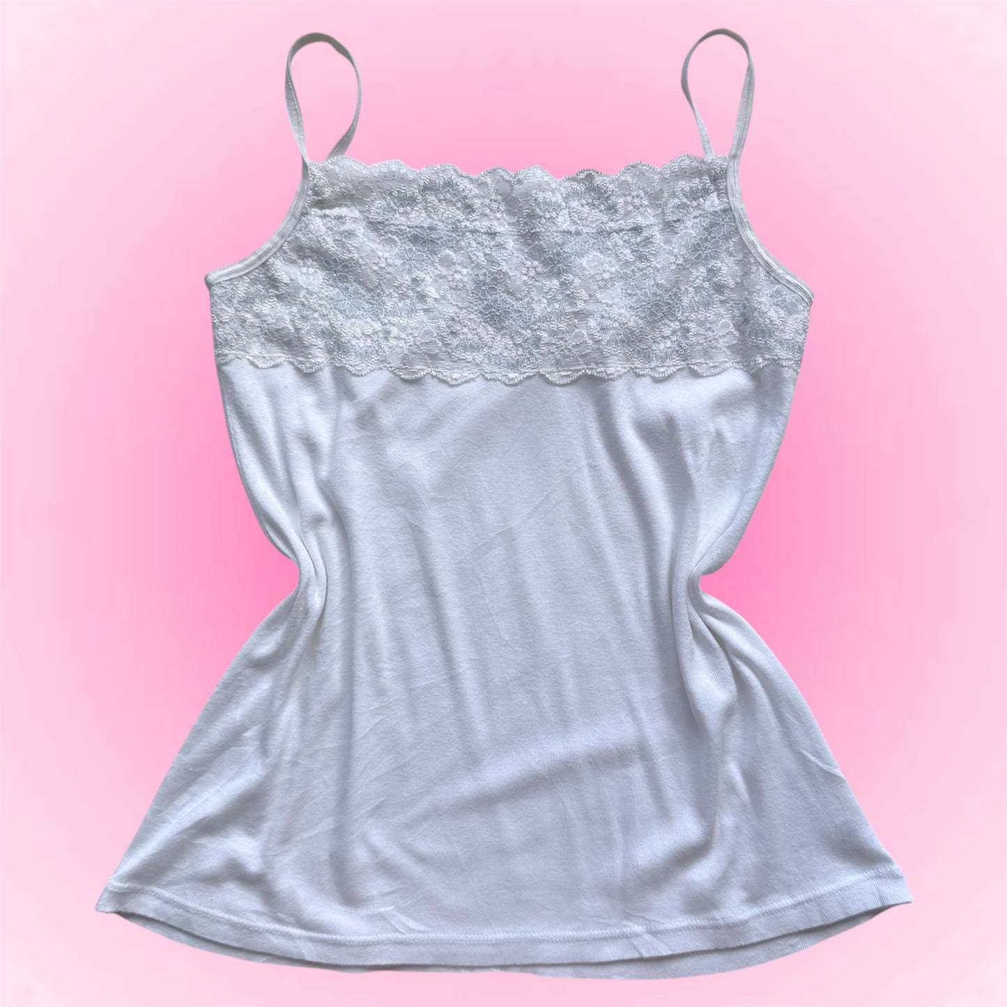 White Y2k Lace Cami (M)