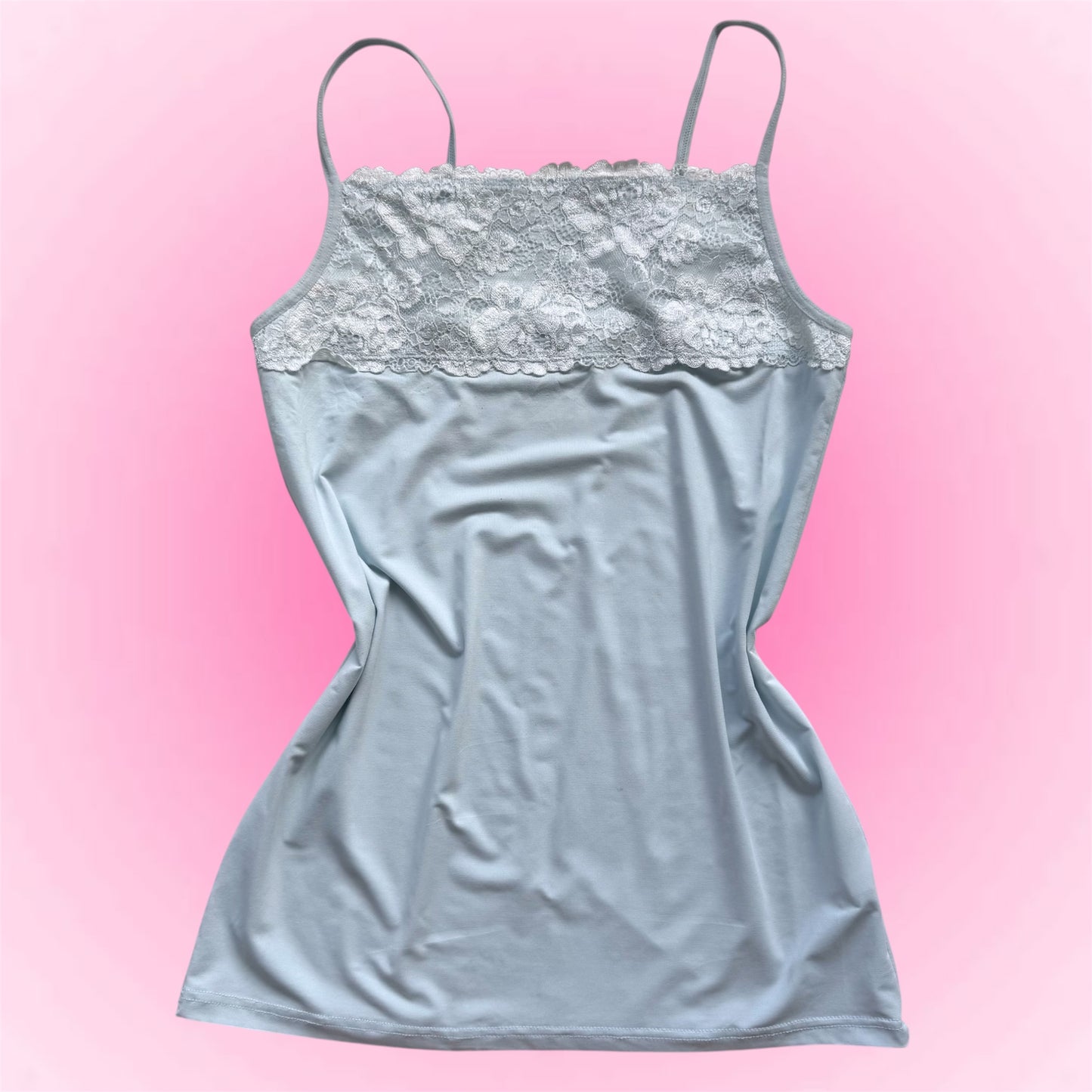 Baby Blue Lace Tank Top (S/M)