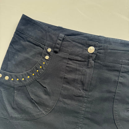 Black Vintage Studded Mini Skirt (M)