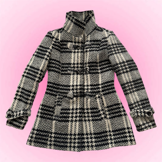 Black & White Plaid Coat (S)