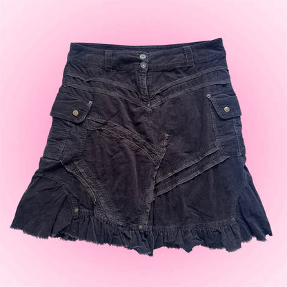 Black Cargo Midi Skirt (M)