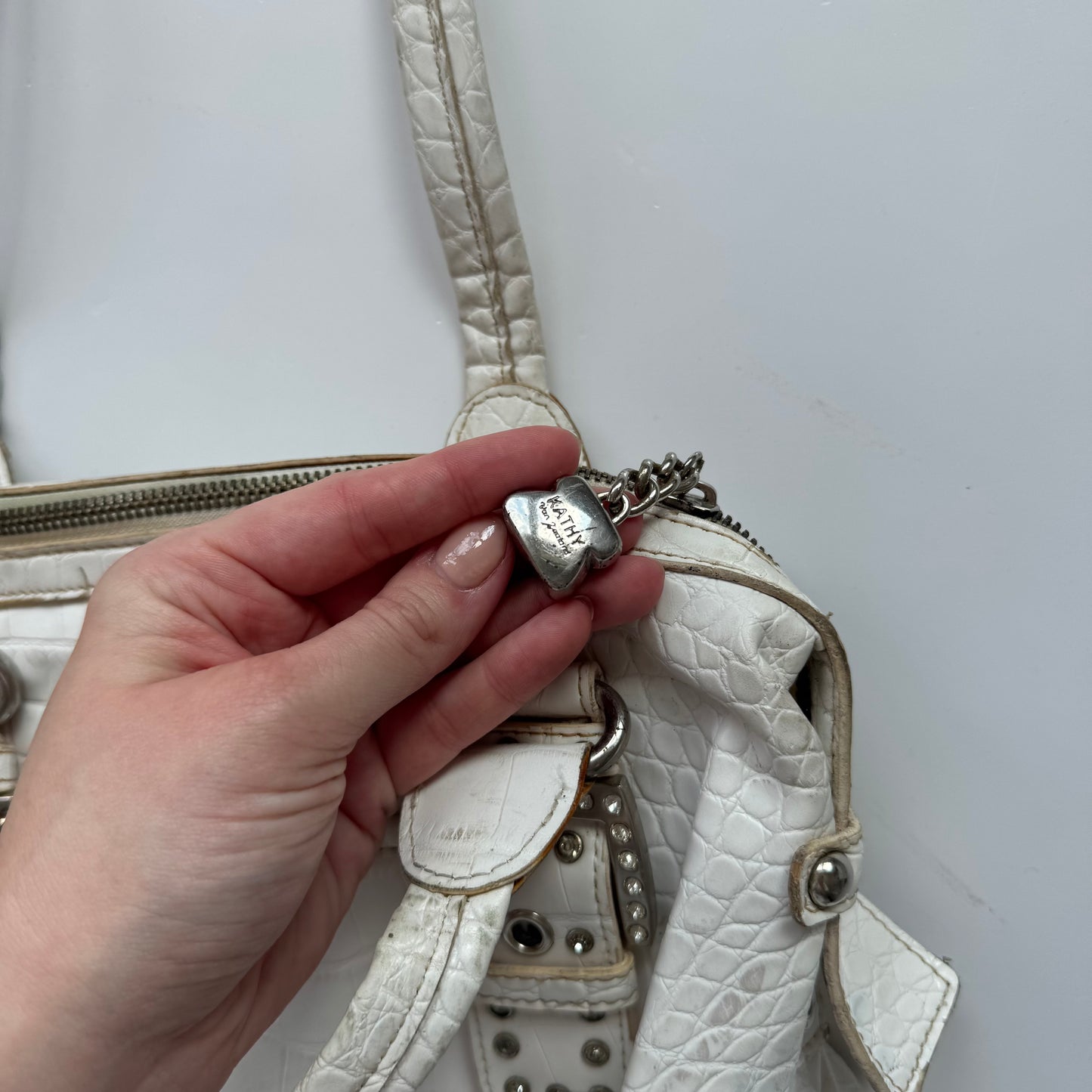 Kathy Van Zeeland White Y2K Shoulder Bag